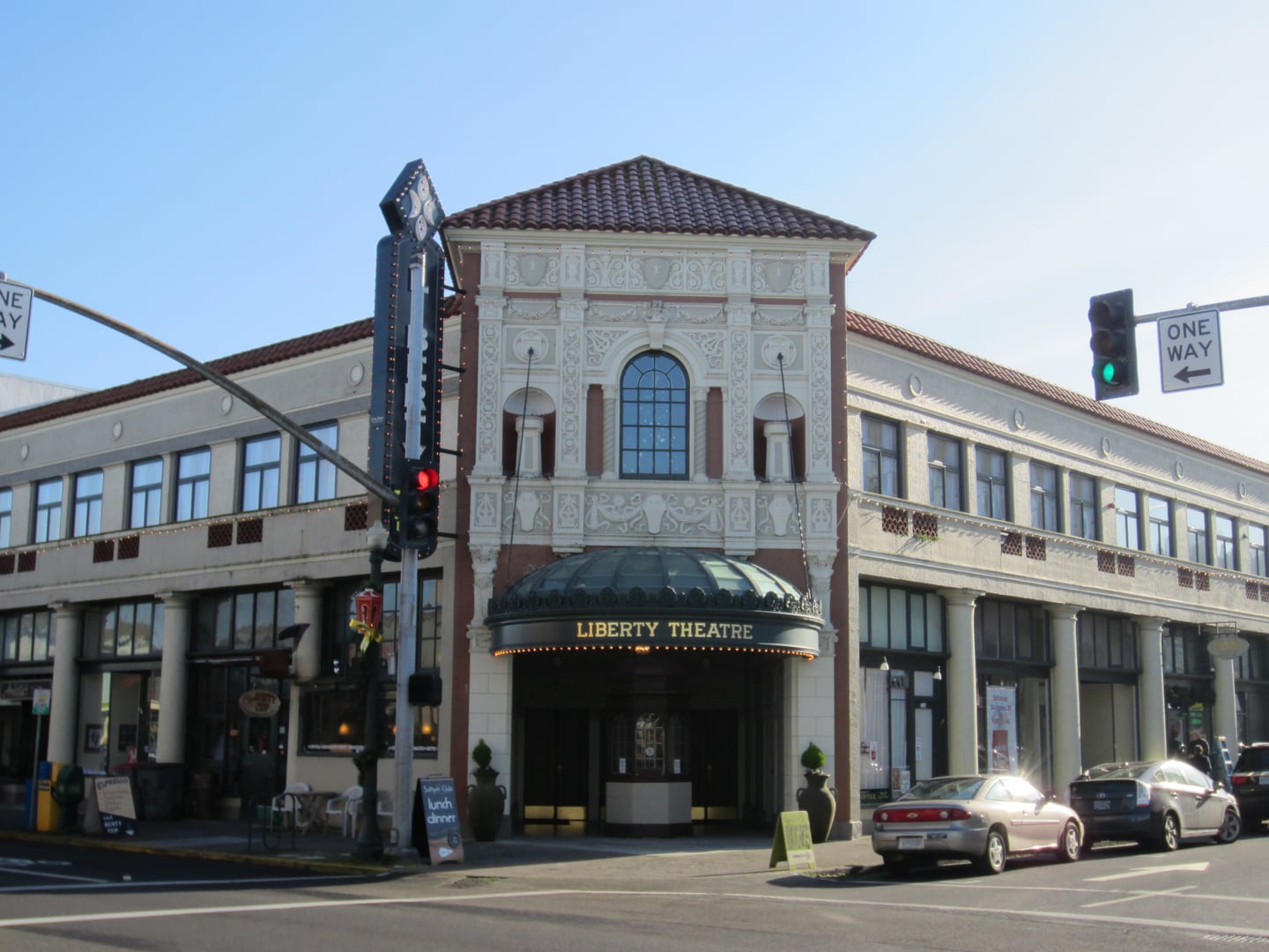 Italian Renaissance facade of the Liberty Theatre (1925), the first major theater rebuilt after the 1922 Astoria fire.