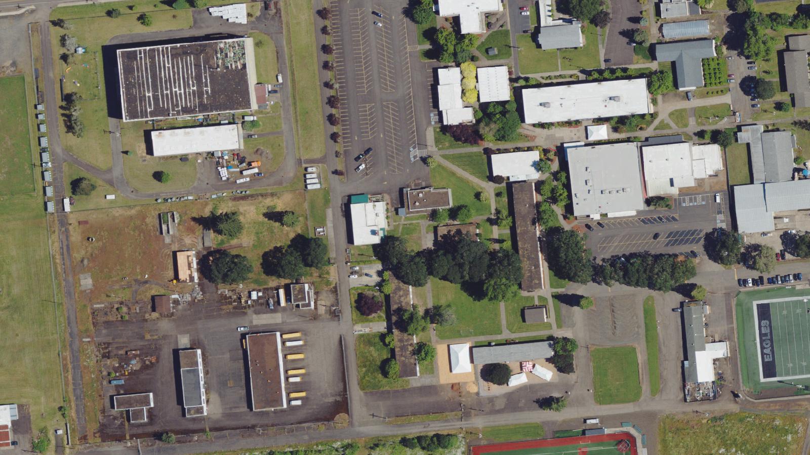 Aerial survey view of Camp Adair POW Hospital Site