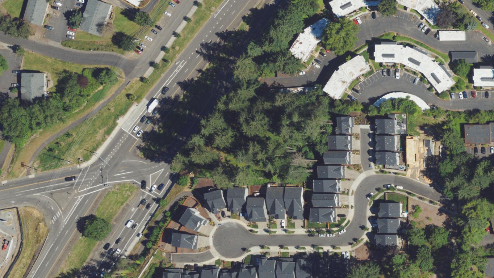 Aerial survey view of Sunset Pioneer Cemetery (Canterbury Hill)