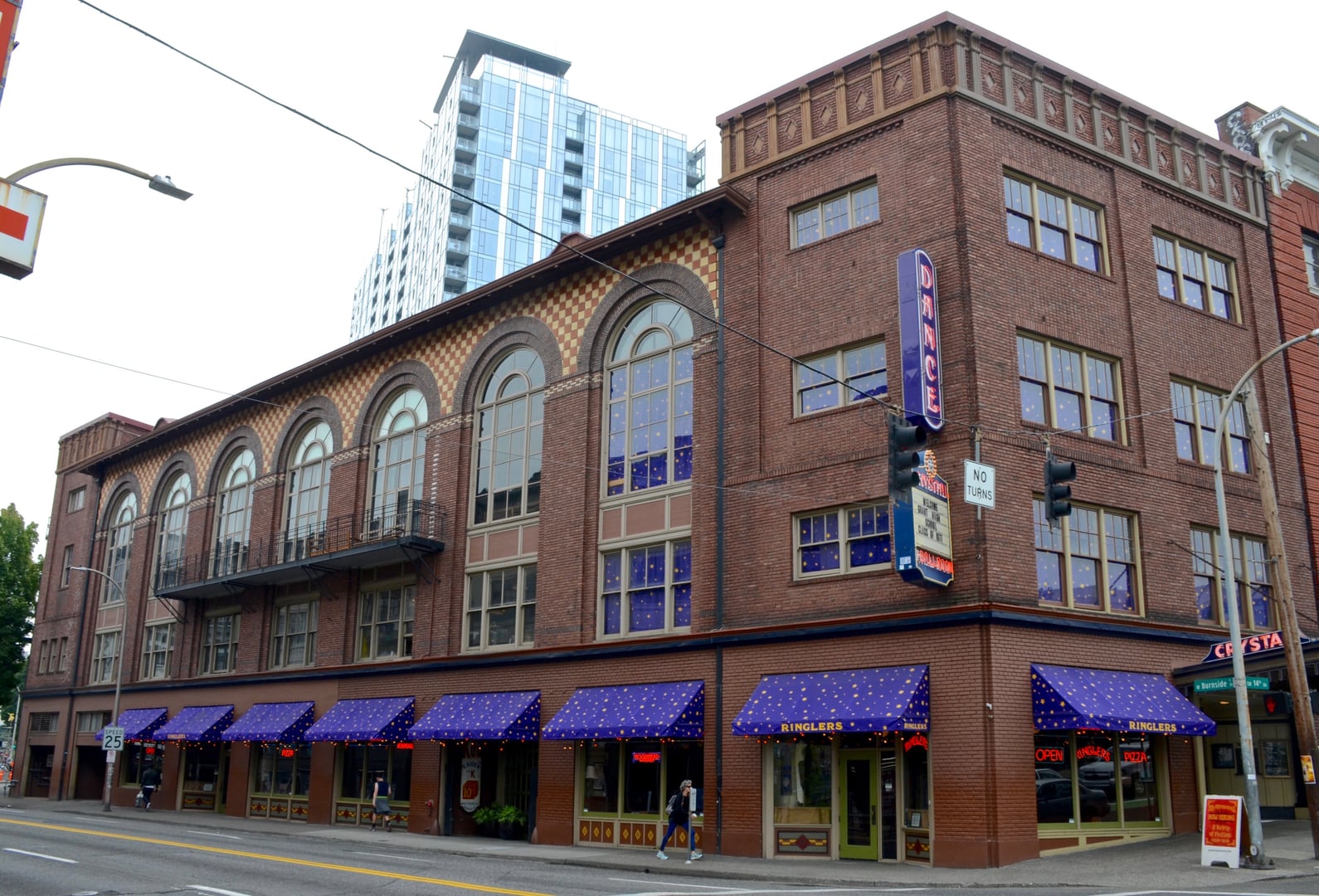 Crystal Ballroom exterior on W Burnside Street, Portland, Oregon