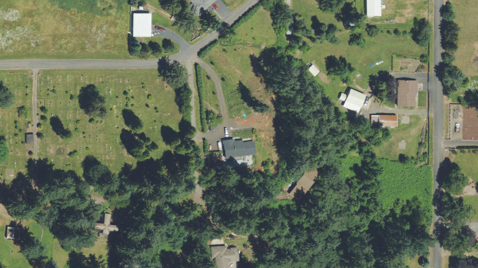 Aerial survey view of Damascus Pioneer Cemetery