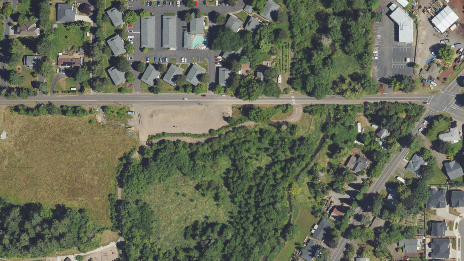 Aerial survey view of Fanno Creek Trail