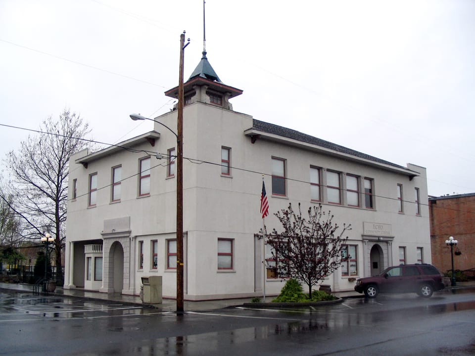 The historic Echo City Hall (built 1916), located at 20 South Bonanza Street in Echo, Oregon, United States, is listed on the US National Register of Historic Places (NRHP).
NRHP reference number 97000899