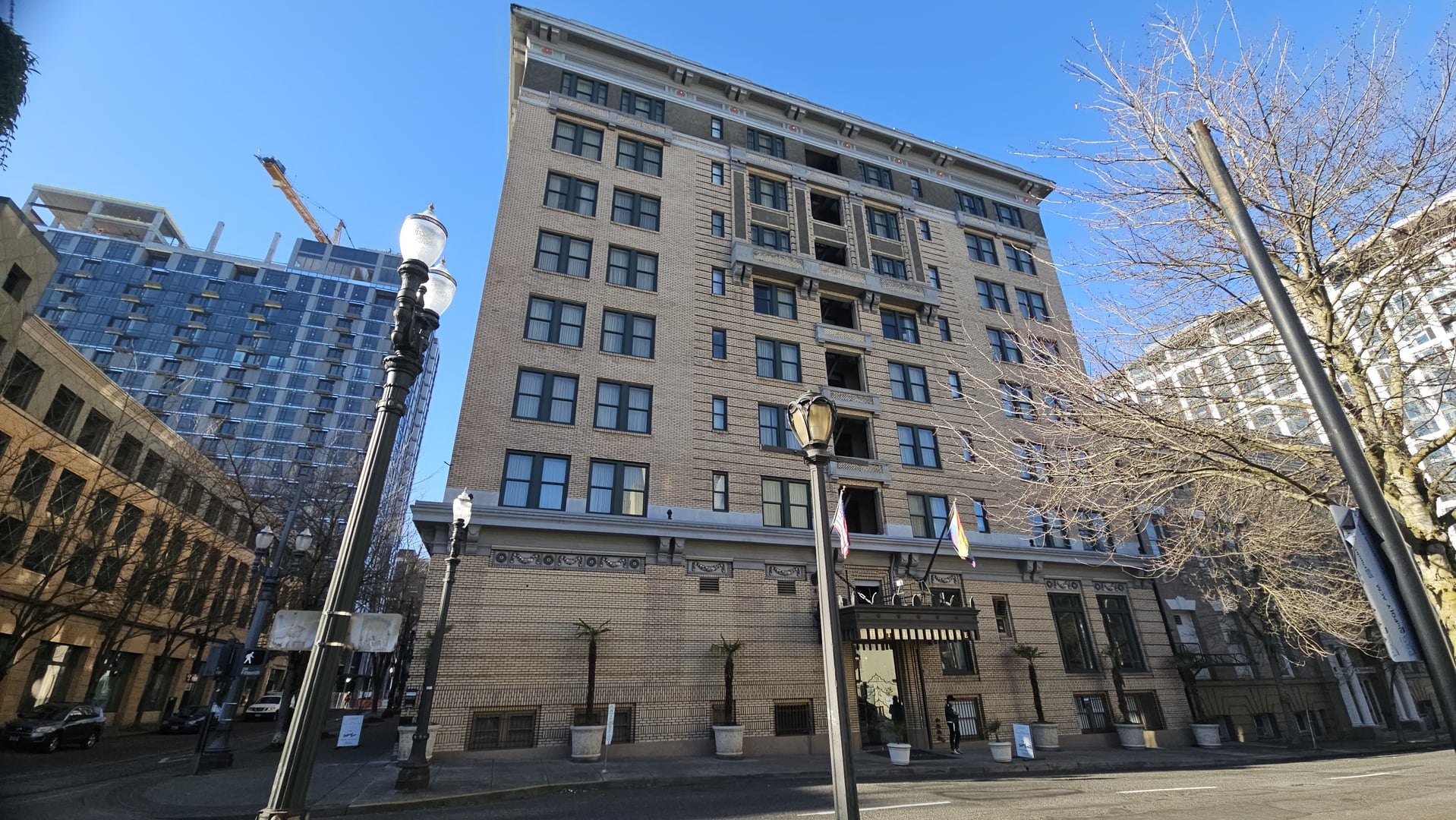 Hotel deLuxe exterior, formerly the Mallory Hotel, in Portland's Goose Hollow neighborhood