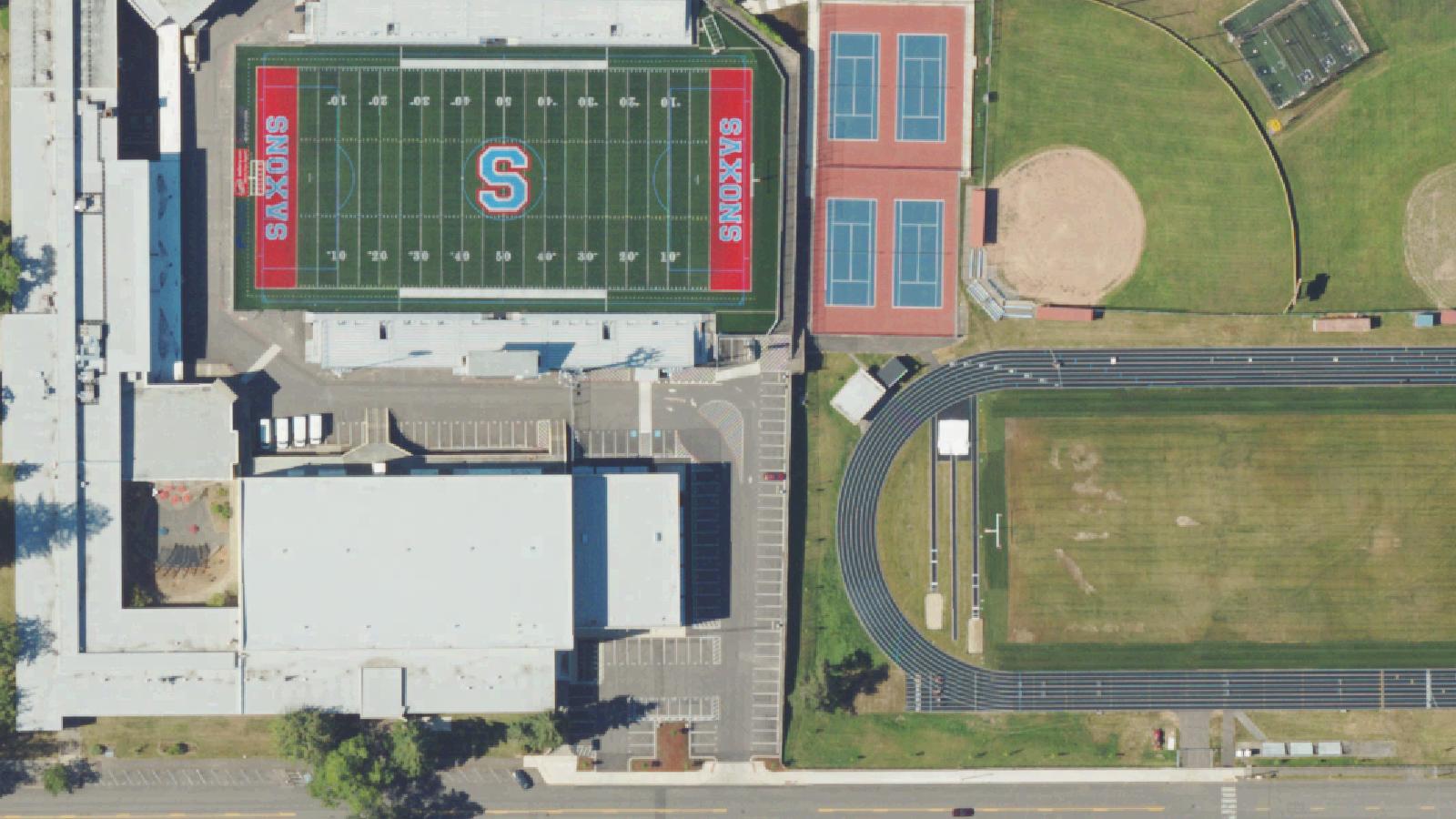 Aerial survey view of Salem Pioneer Cemetery