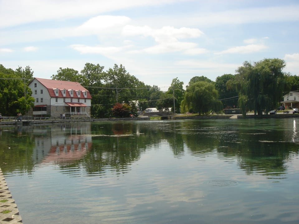 Lake in Boiling Springs, Pennsylvania, formed by damming Yellow Breeches Creek.