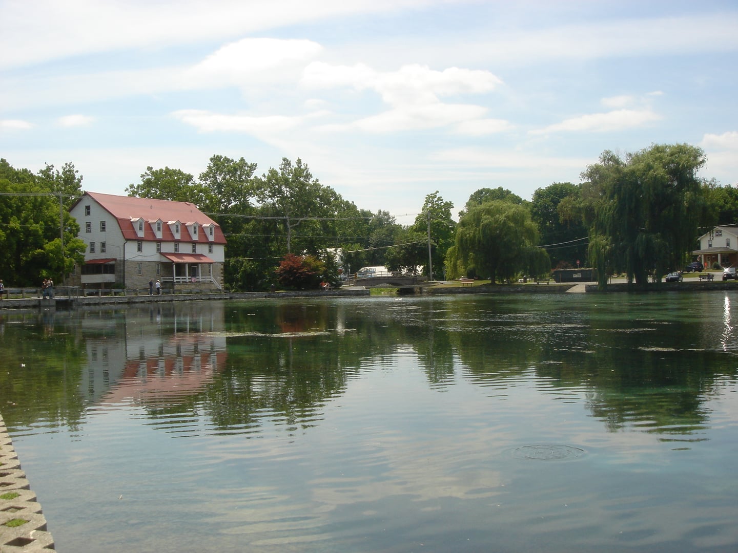 Lake in Boiling Springs, Pennsylvania, formed by damming Yellow Breeches Creek.