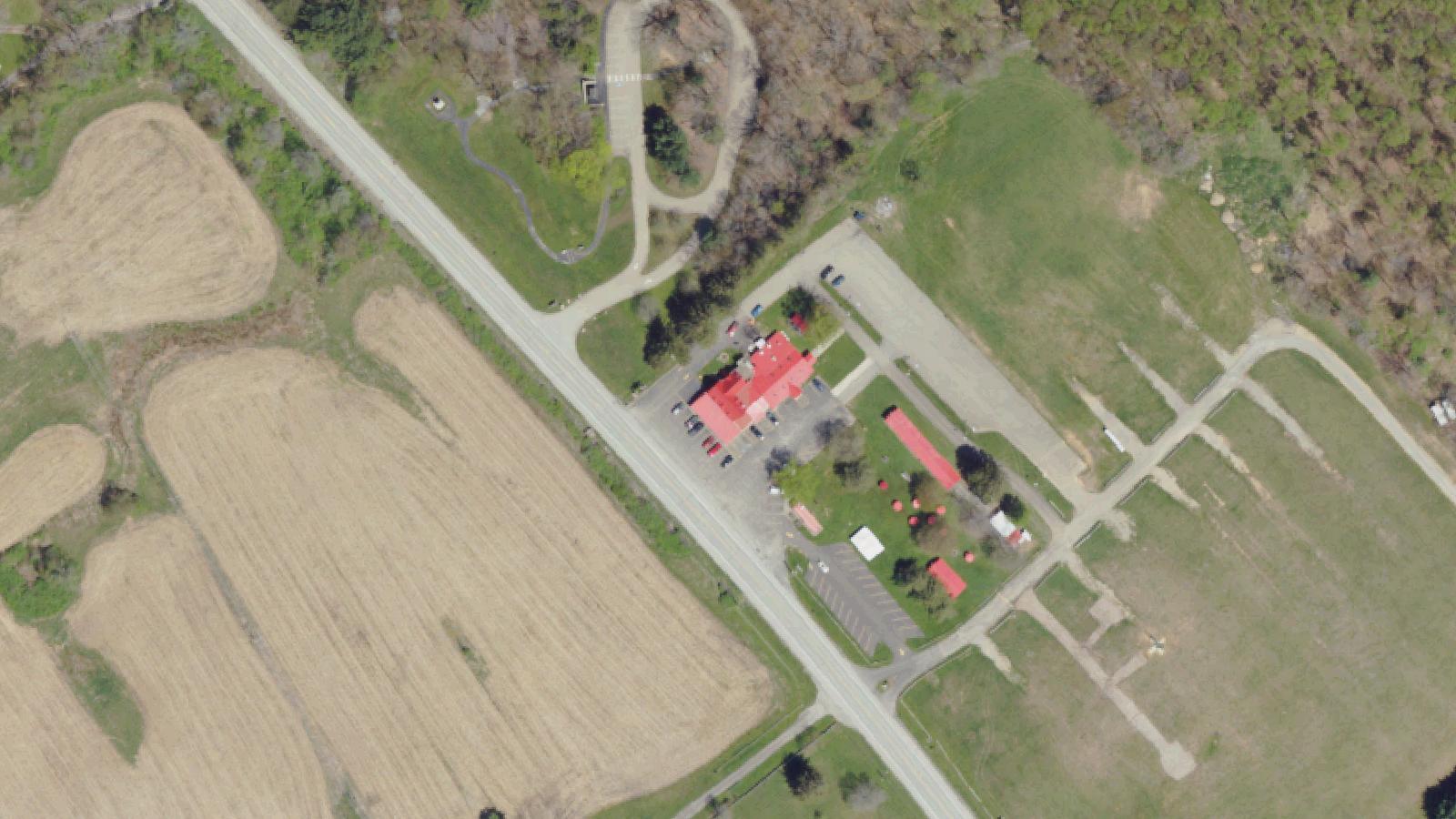 Aerial survey view of Braddock's Run Bridge