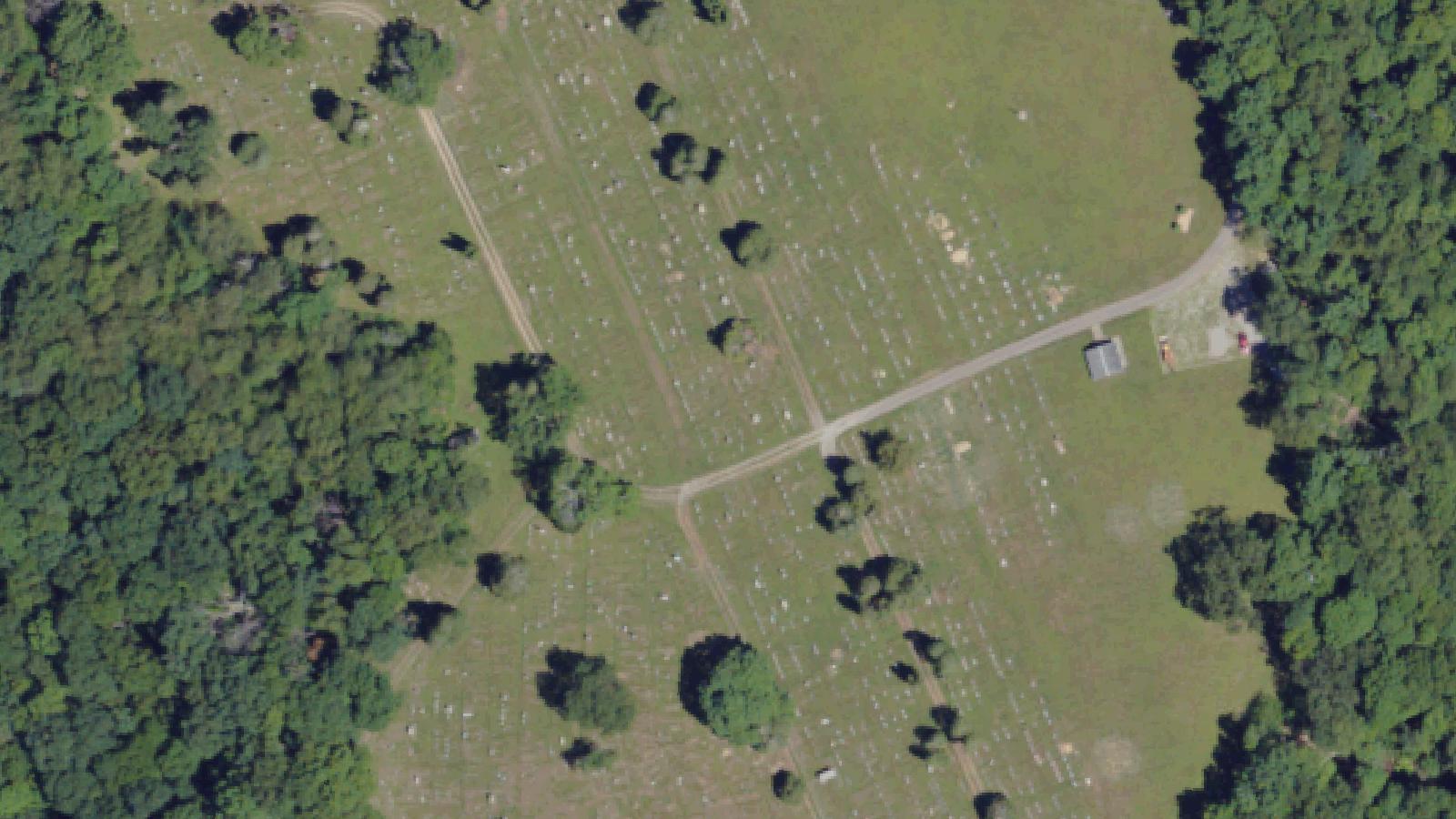 Aerial survey view of Brady's Bend Cemetery