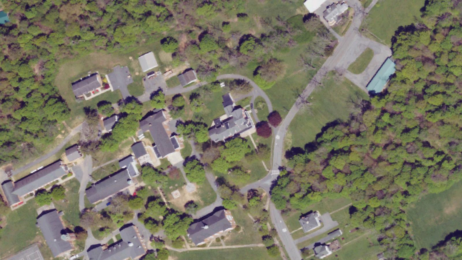 Aerial survey view of Carson Long Military Institute