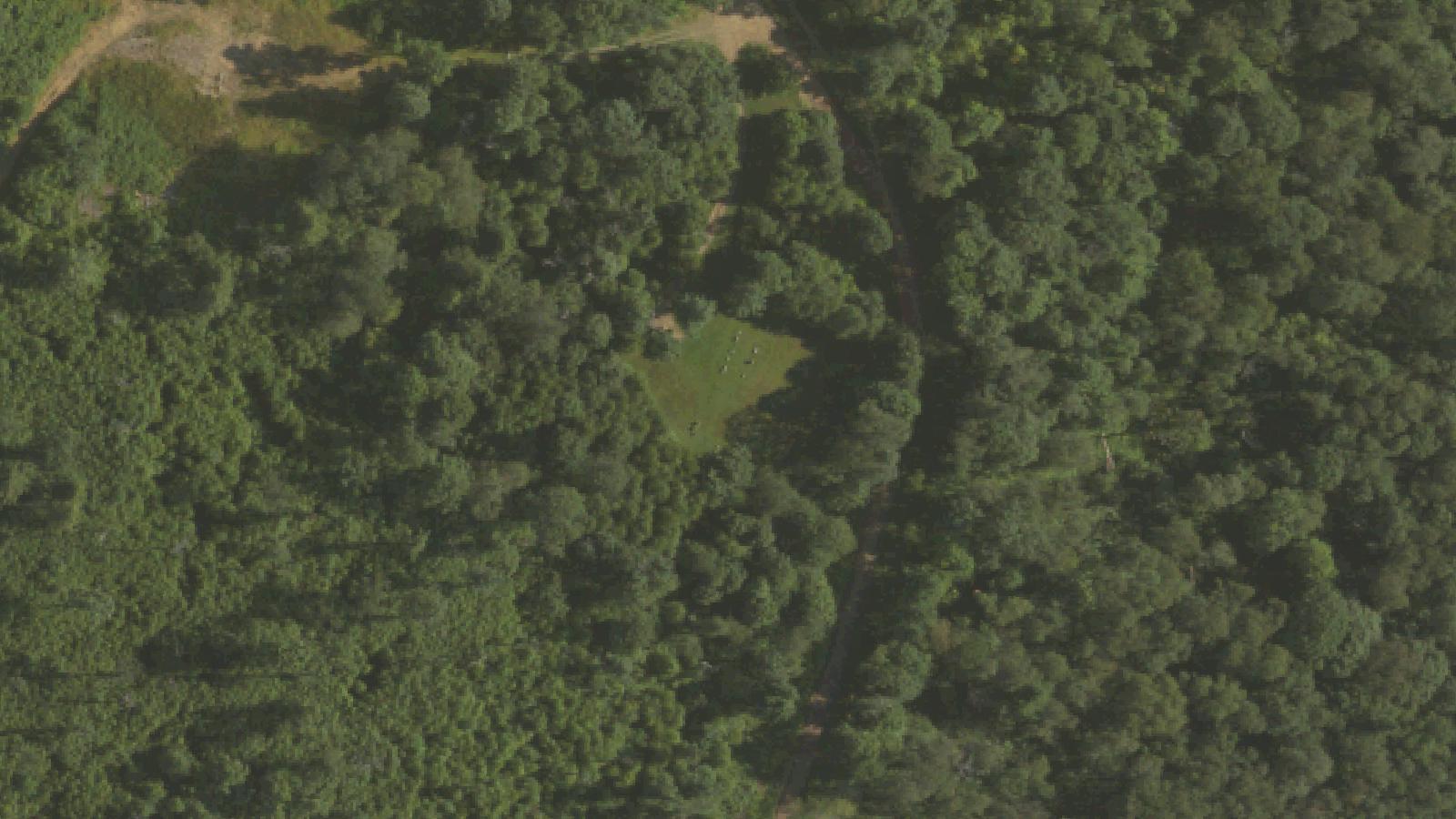 Aerial survey view of Crum Cemetery
