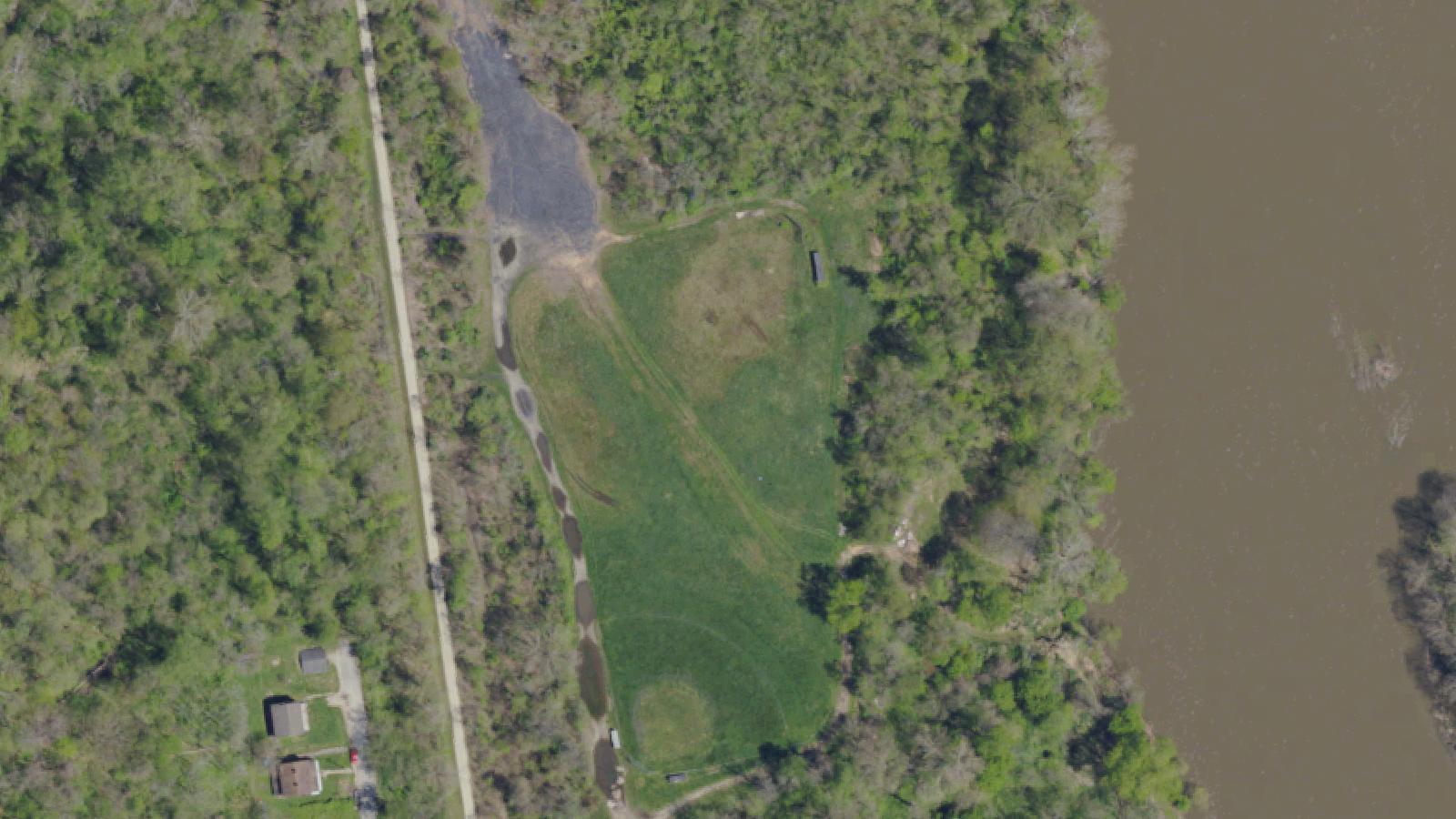 Aerial survey view of Darr Mine Disaster Site