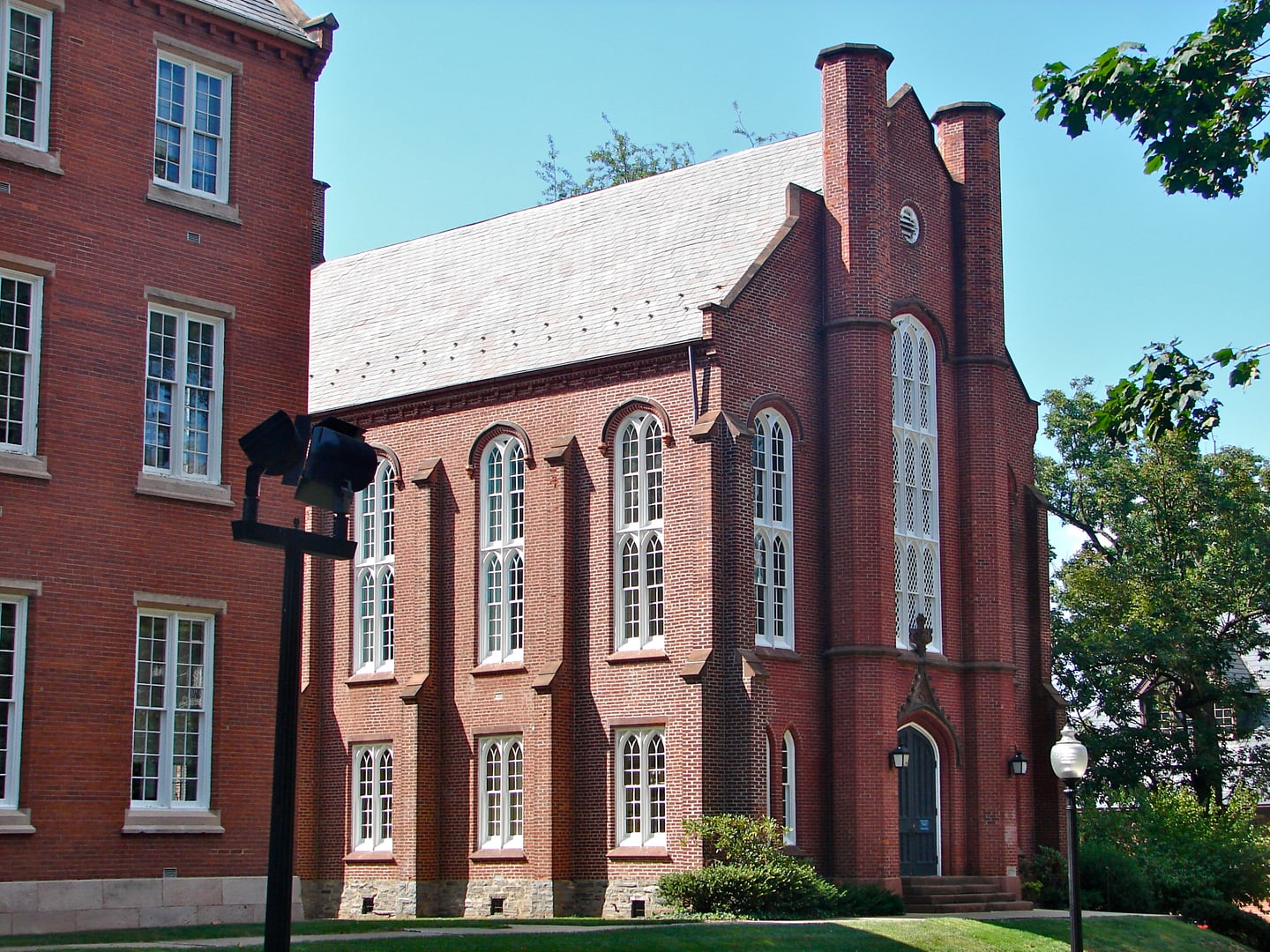 Diagnothian Hall, an 1857 literary-society building flanking Old Main at Franklin & Marshall College in Lancaster, Pennsylvania
