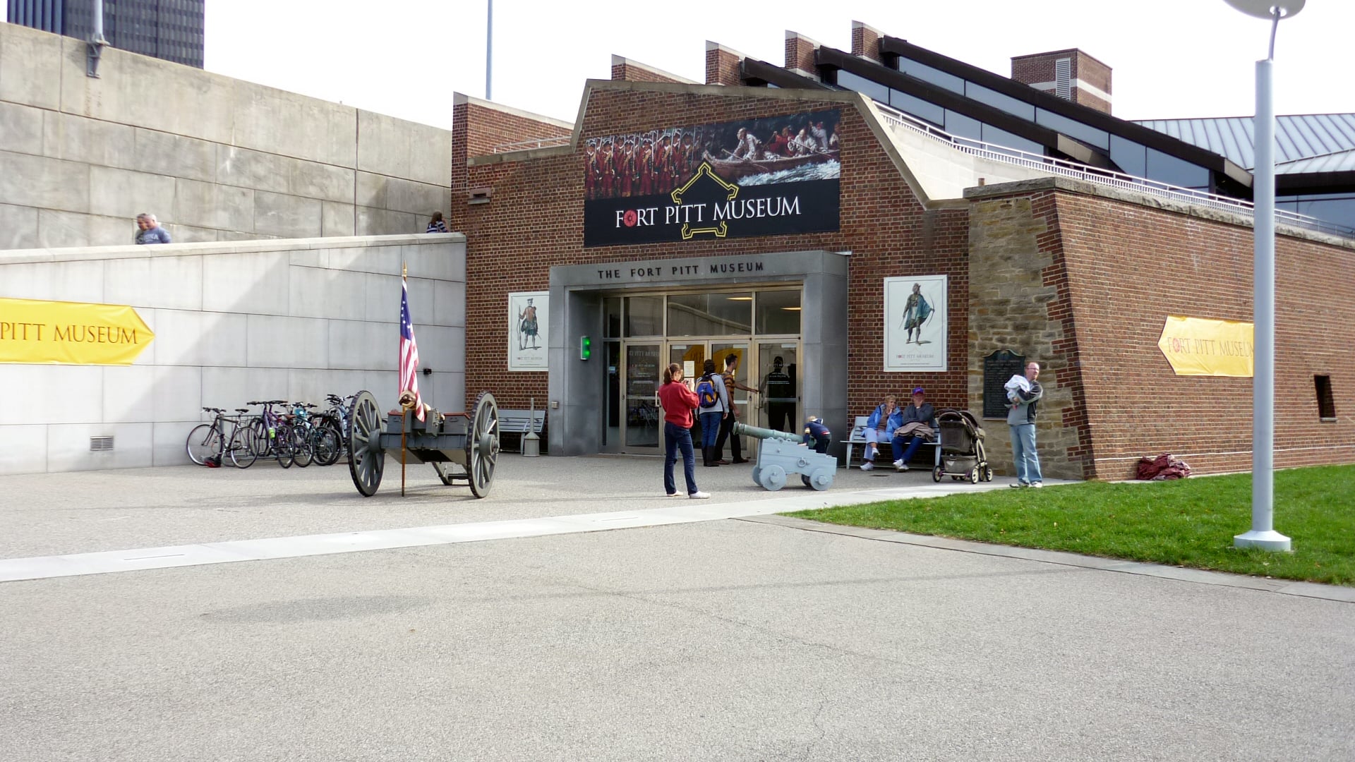 Front exterior view of the Fort Pitt Museum in downtown Pittsburgh's Point State Park, on the foundations of the original Monongahela bastion.