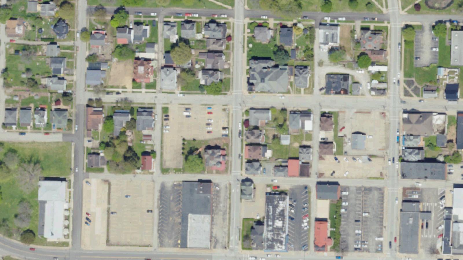 Aerial survey view of Greene County Almshouse (Greene County Historical Society Museum)