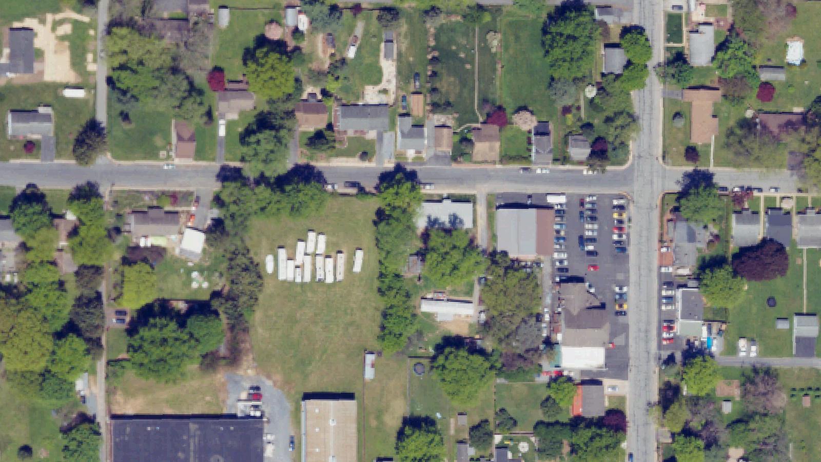 Aerial survey view of Hans Graf Cemetery