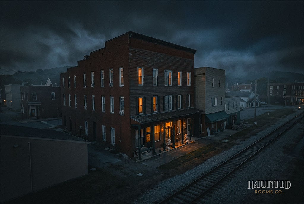 Historic multi-story hotel building in Windber Pennsylvania coal country
