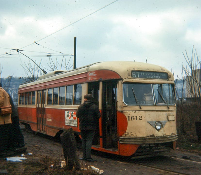 19660226 06 PAT PCC Streetcar, Talbot and 13th, Braddock, Pennsylvania