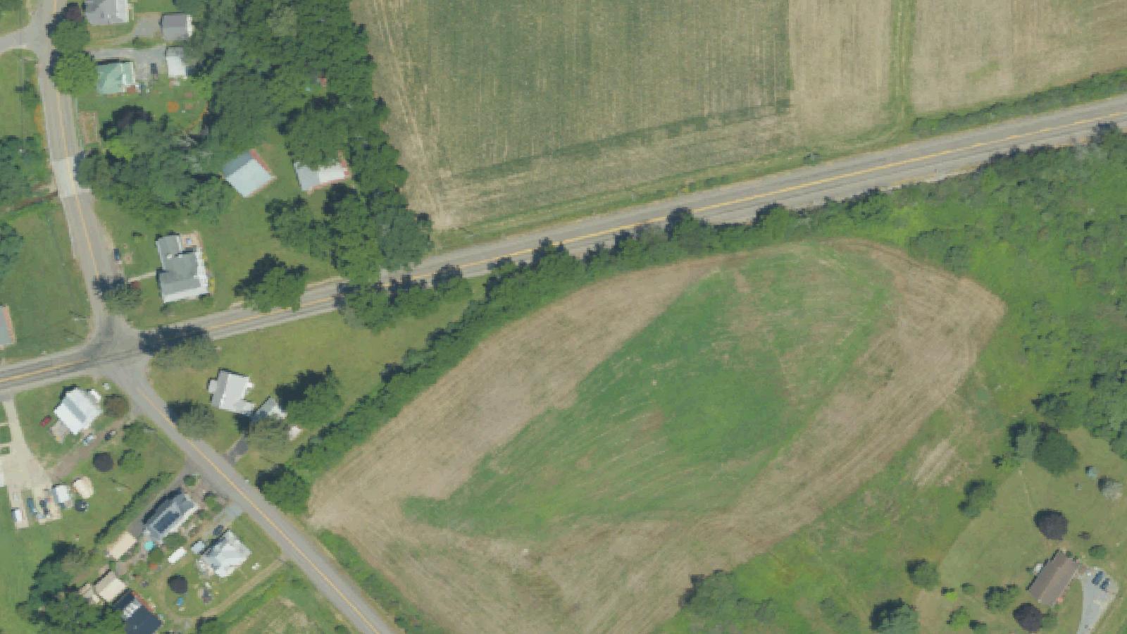 Aerial survey view of Katy's Church (Immanuel Lutheran)