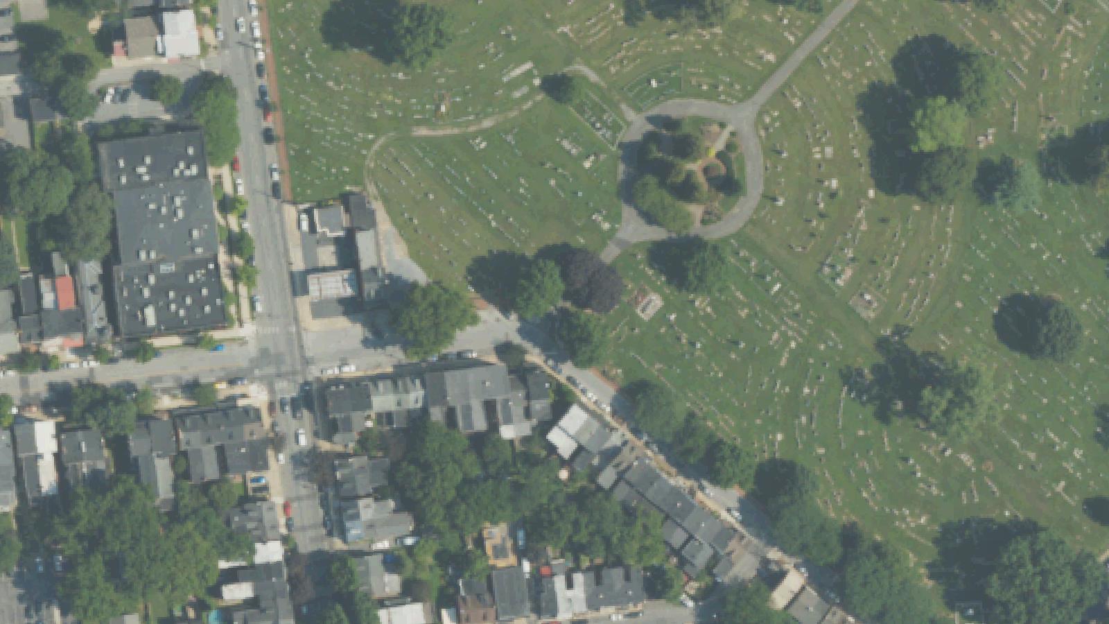 Aerial survey view of Lancaster Cemetery