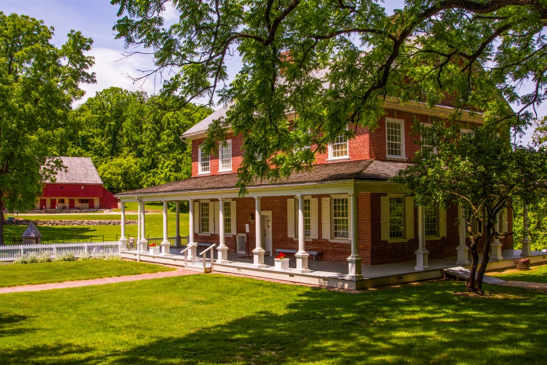 HABS PA-368 north (front) elevation of Rockford, the 1794 Georgian brick mansion of Revolutionary War General Edward Hand on Rock Ford Road in Lancaster, Pennsylvania.
