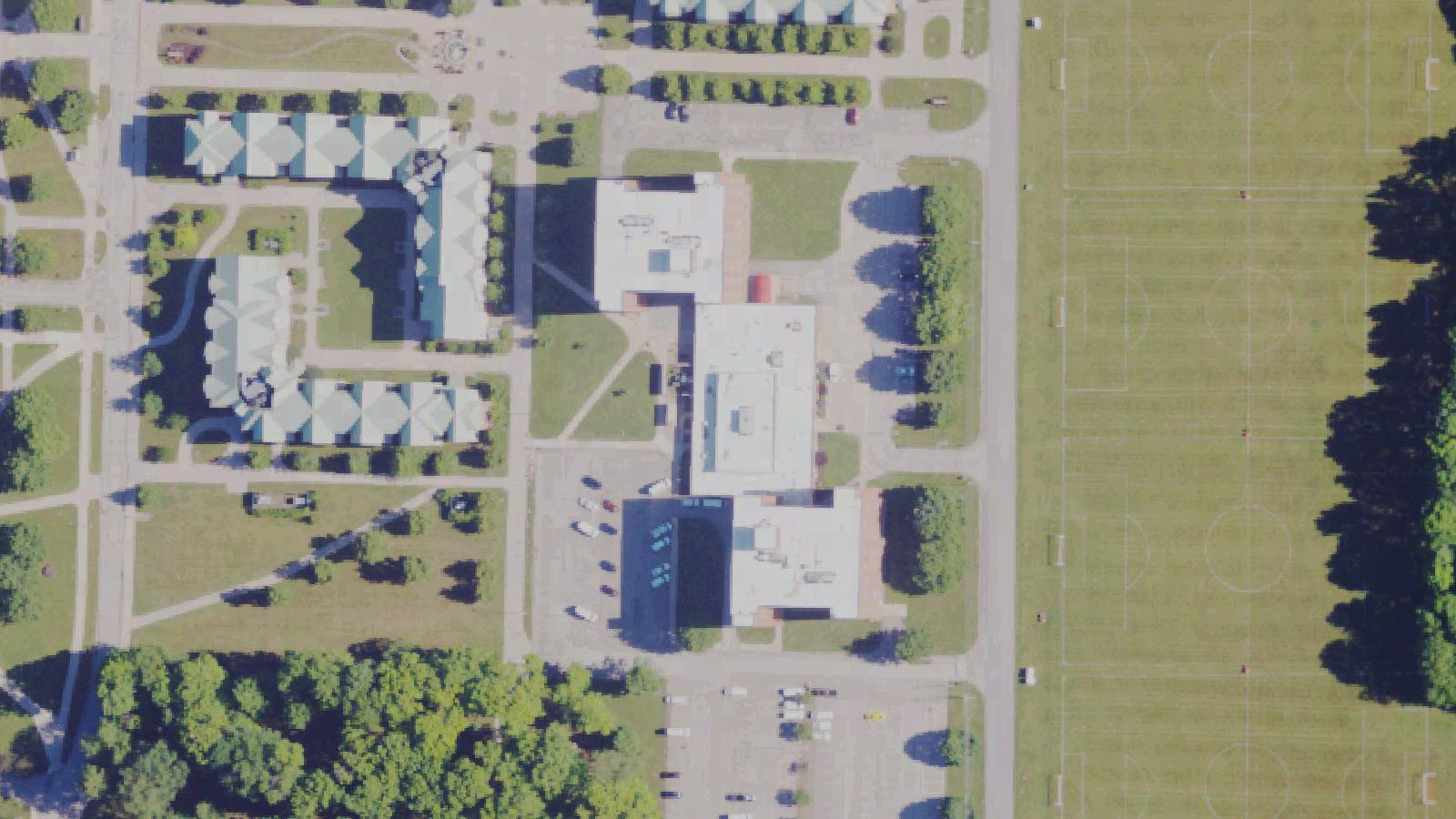 Aerial survey view of Lawrence Towers — PennWest Edinboro
