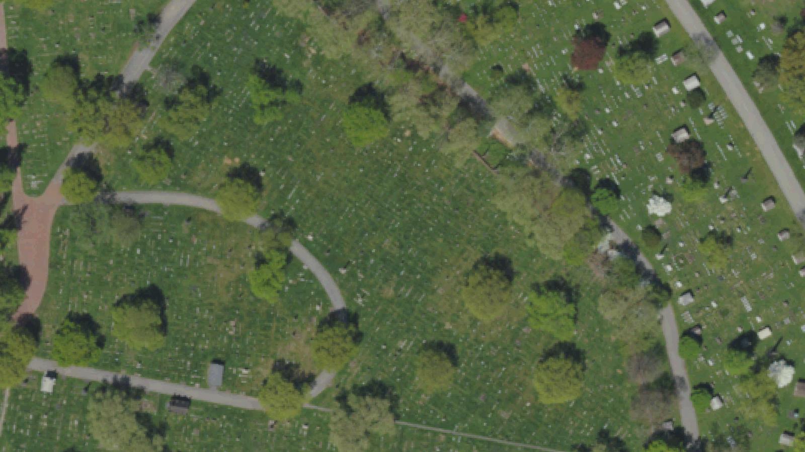 Aerial survey view of Livermore Cemetery