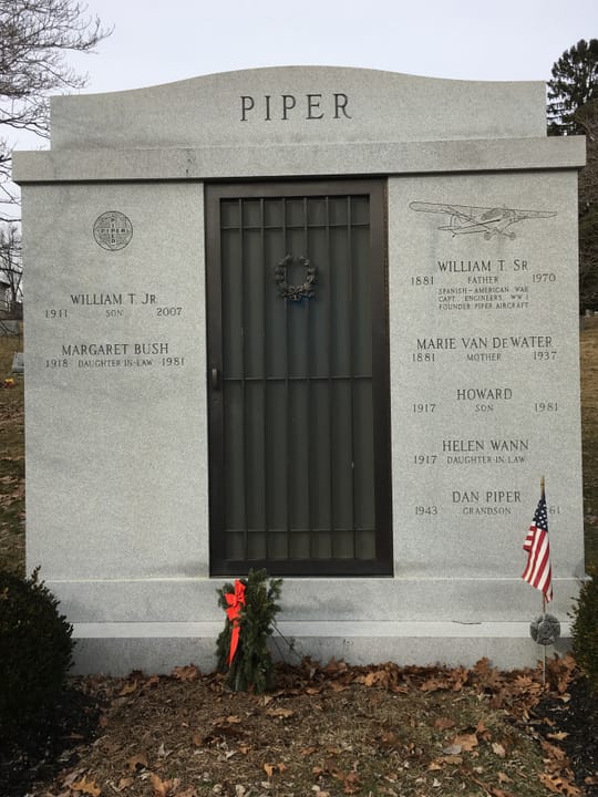 Piper family mausoleum located atop Highland Cemetery in Lock Haven, Pennsylvania, United States.