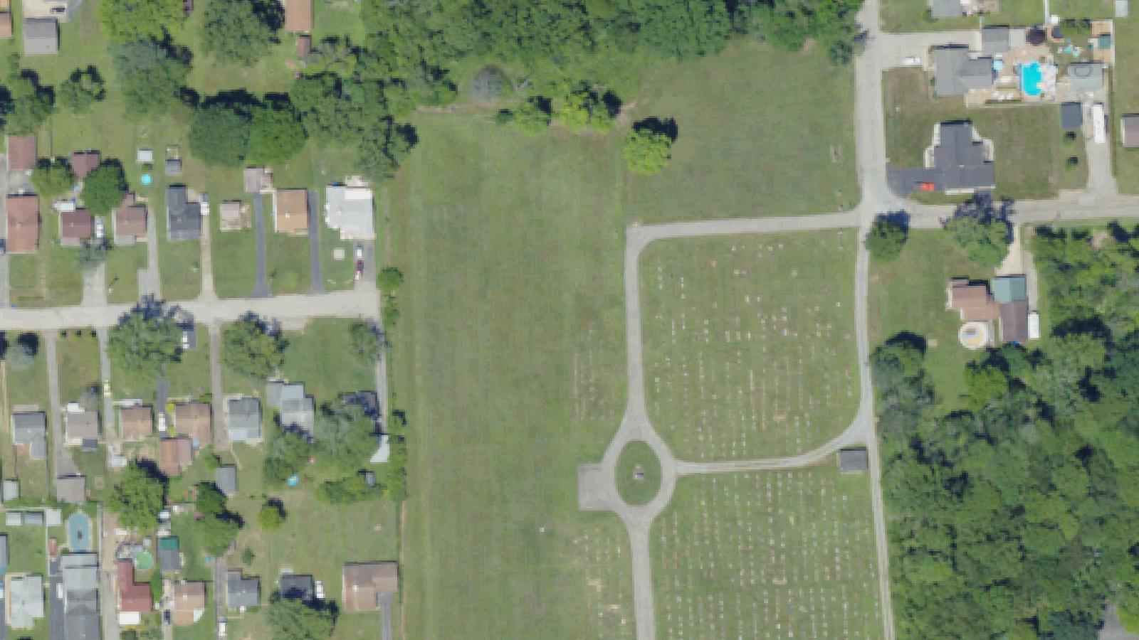 Aerial survey view of Madonna Cemetery