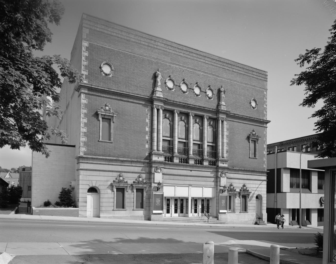 Exterior of the Mishler Theatre, a 1906 Beaux-Arts playhouse on Twelfth Avenue in downtown Altoona, Pennsylvania