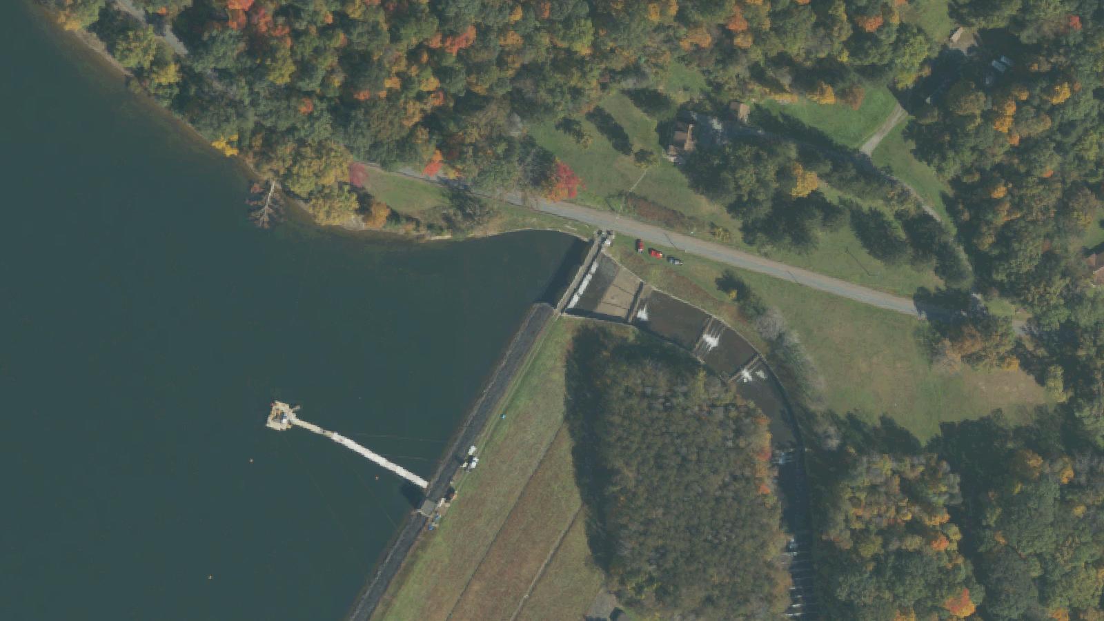 Aerial survey view of North Fork Dam