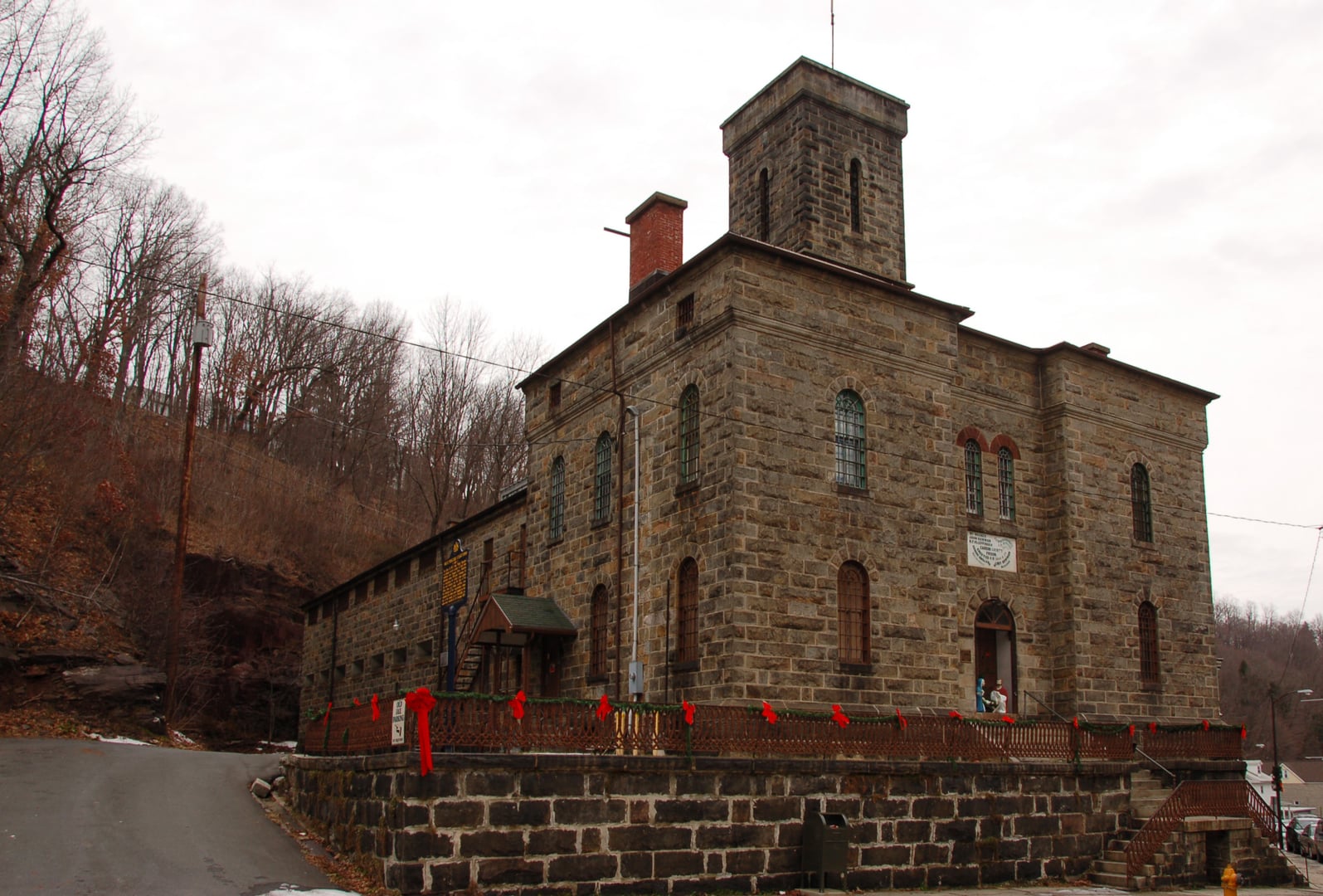 Old Carbon County Prison stone exterior, Jim Thorpe Pennsylvania