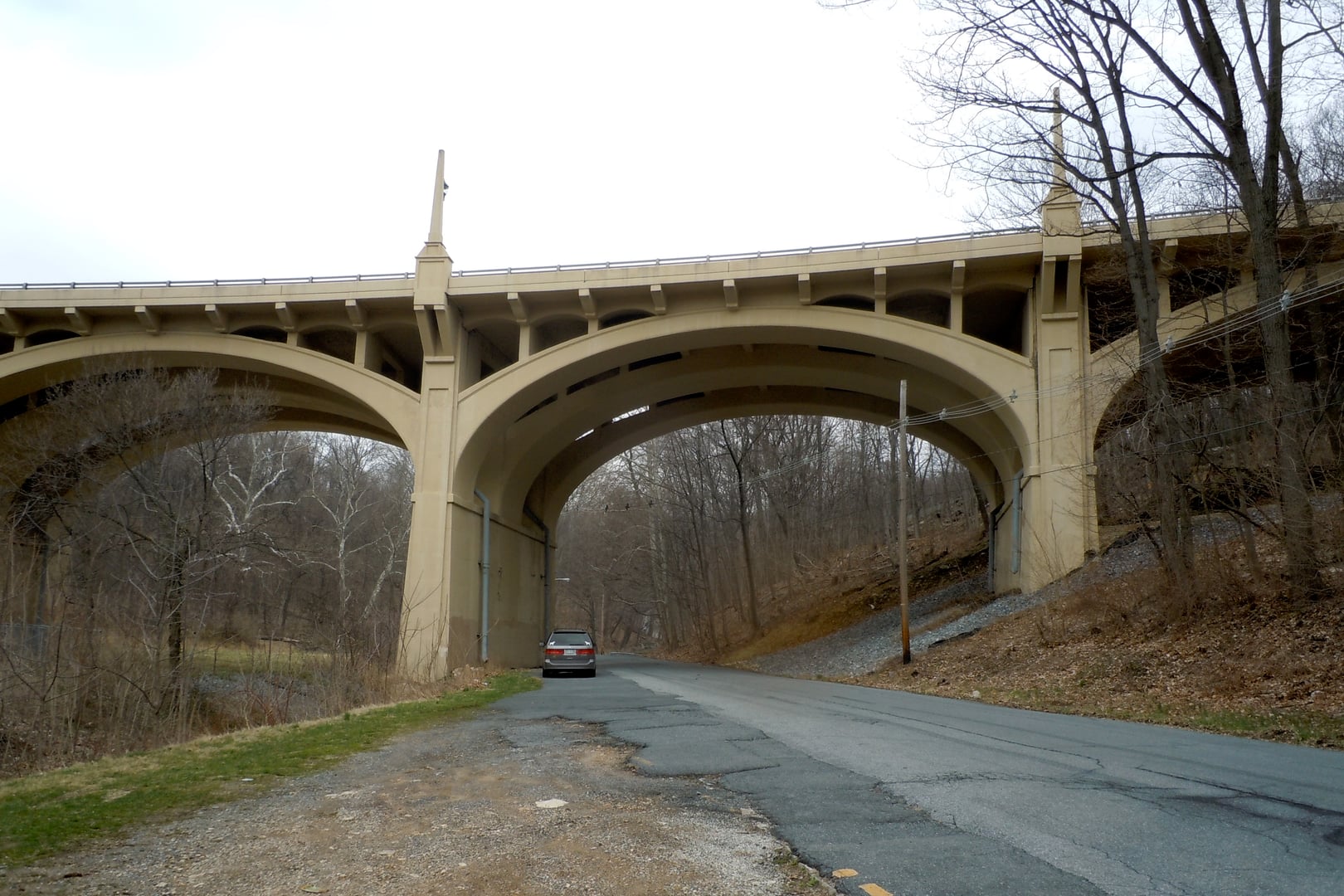 Pendora Park in East Reading, Pennsylvania, beneath the 1927 Lindbergh Viaduct
