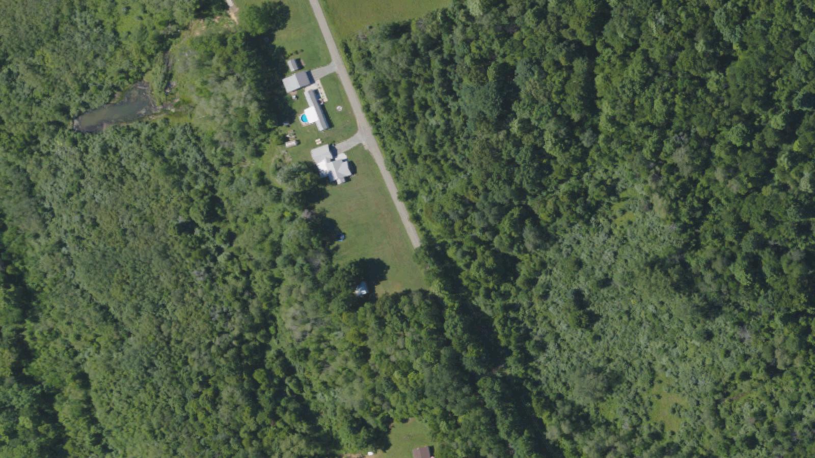 Aerial survey view of Reeds Furnace (The Furnaces), Sandy Lake