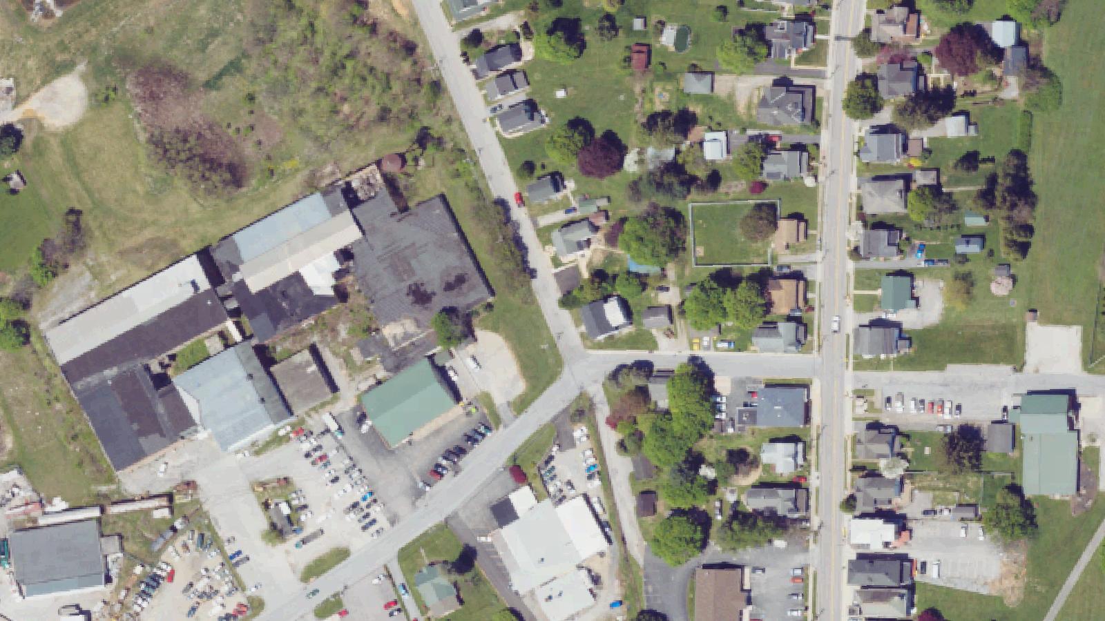 Aerial survey view of Rehmeyer's Hollow (Hex House)