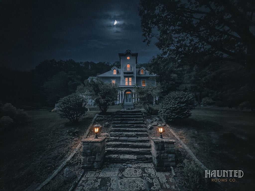 Victorian mansion on Church Street in the forested town of Kane, Pennsylvania