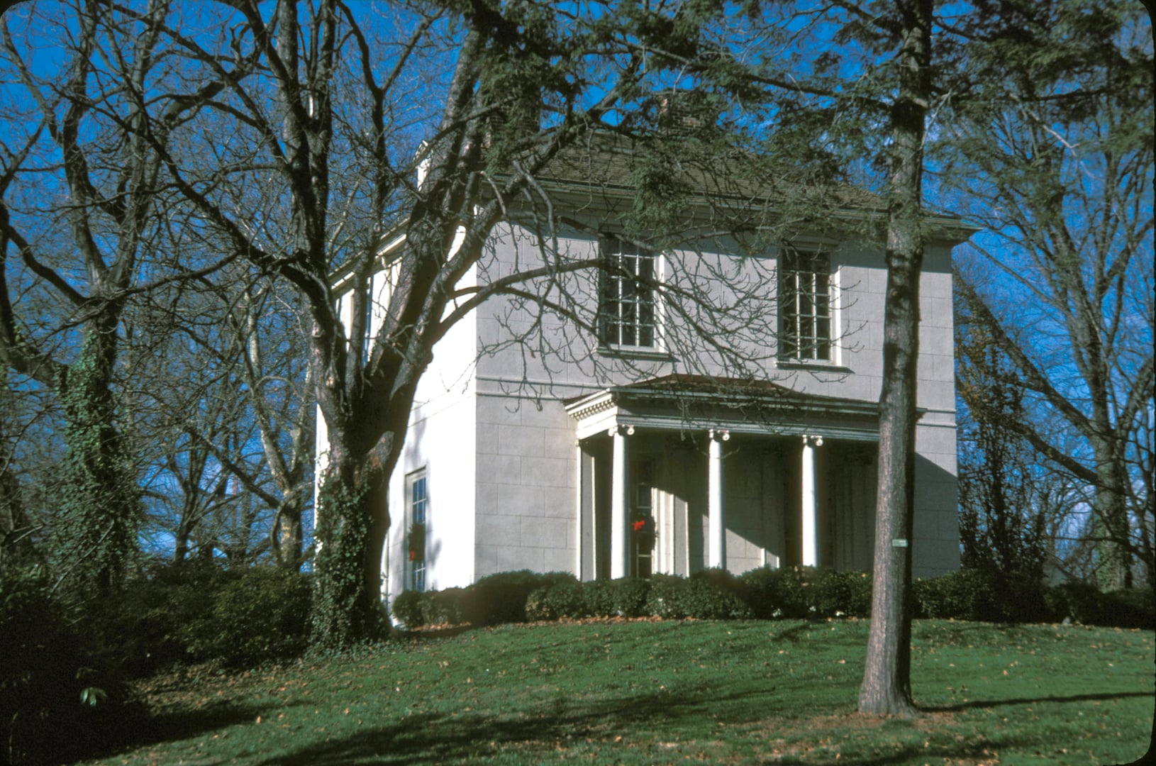 Exterior of The Solitude, the 1784-85 neoclassical villa of John Penn on the grounds of the Philadelphia Zoo