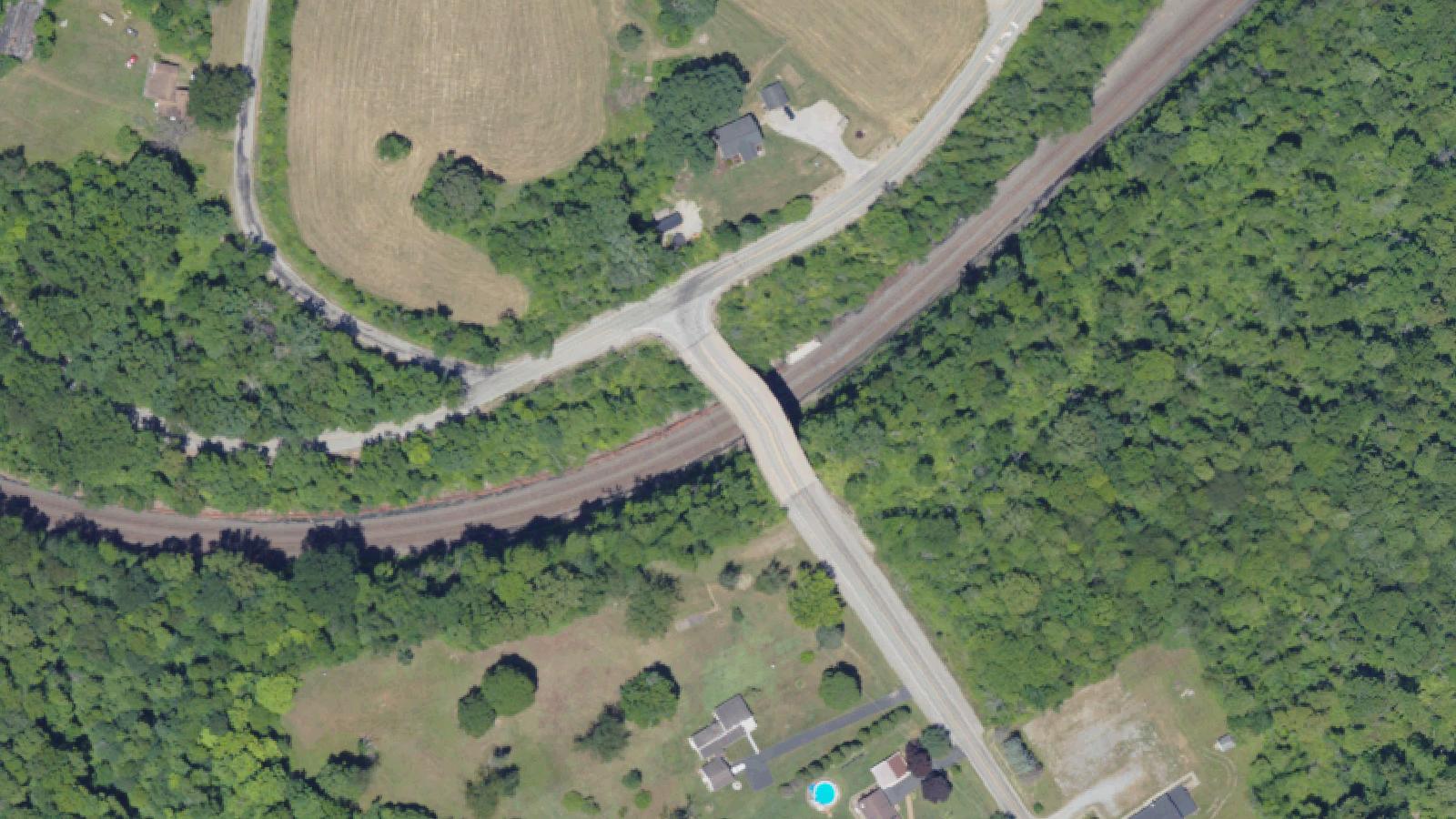 Aerial survey view of Summit Cut Bridge