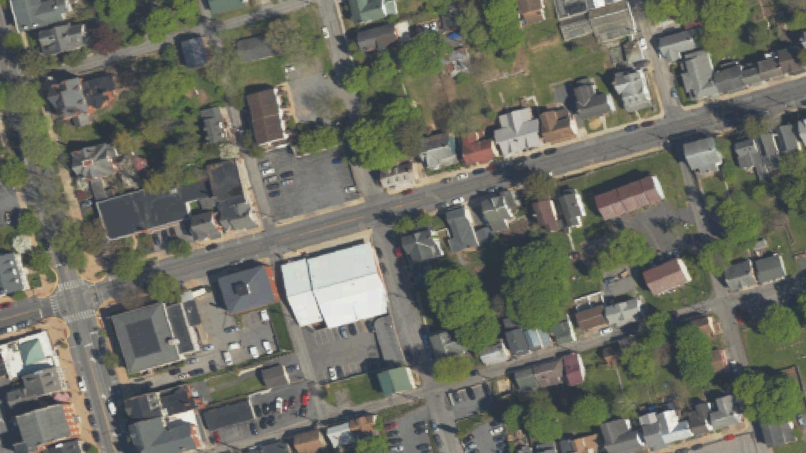 Aerial survey view of Union Cemetery Gatehouse