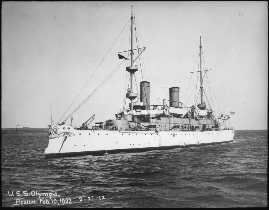 USS Olympia cruiser moored at Penn's Landing in Philadelphia