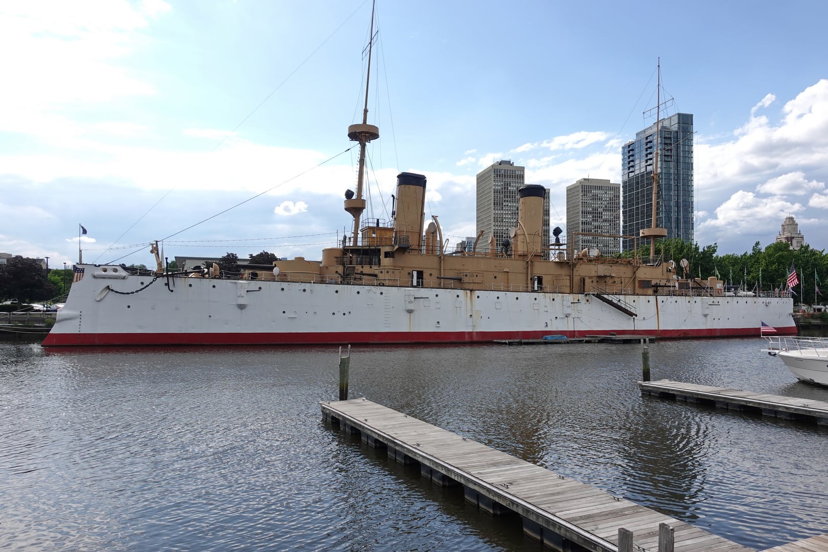 USS Olympia cruiser moored at Penn's Landing in Philadelphia