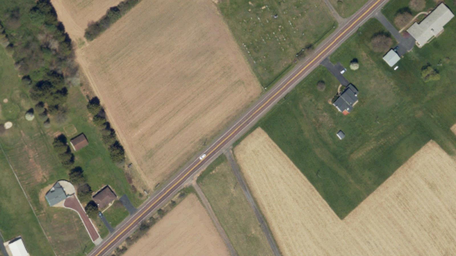 Aerial survey view of Weatherly Union Cemetery