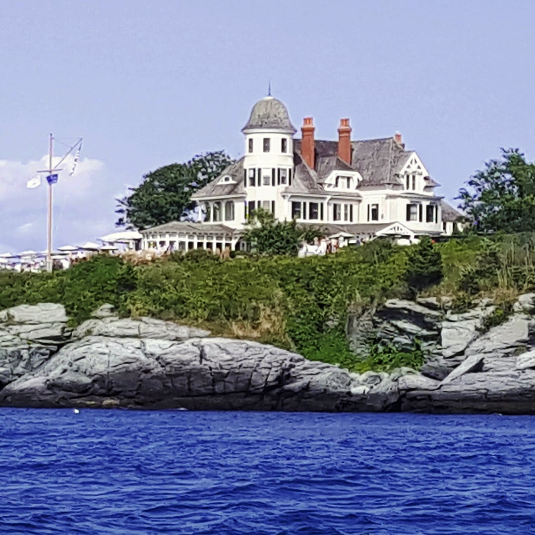 500px provided description: The lighthouse at Castle Hill, Newport, Rhode Island, USA. [#clouds ,#lighthouse ,#ocean]