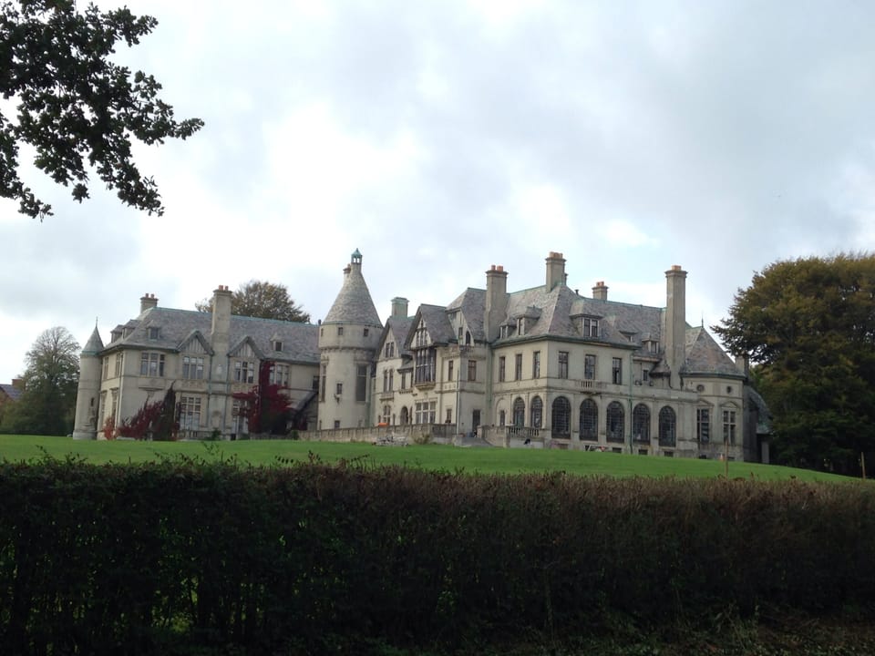 Chateauesque towers and roofline of Carey Mansion (Seaview Terrace) in Newport, Rhode Island, used as Collinwood in Dark Shadows