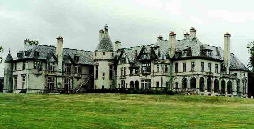Chateauesque towers and roofline of Carey Mansion (Seaview Terrace) in Newport, Rhode Island, used as Collinwood in Dark Shadows
