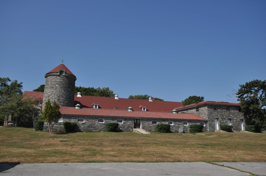 The Colt-era main stone building at Colt State Park in the Poppasquash Farms Historic District, Bristol, Rhode Island