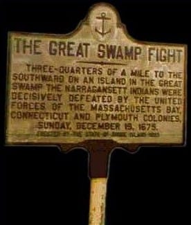 Roadside marker placed by the State of Rhode Island in 1933