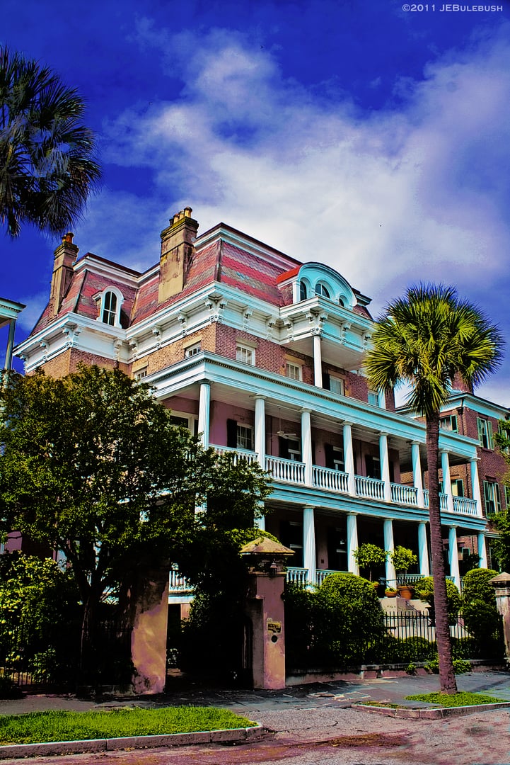 Stevens-Lathers House at 20 South Battery, Charleston SC — antebellum mansion that houses Battery Carriage House Inn