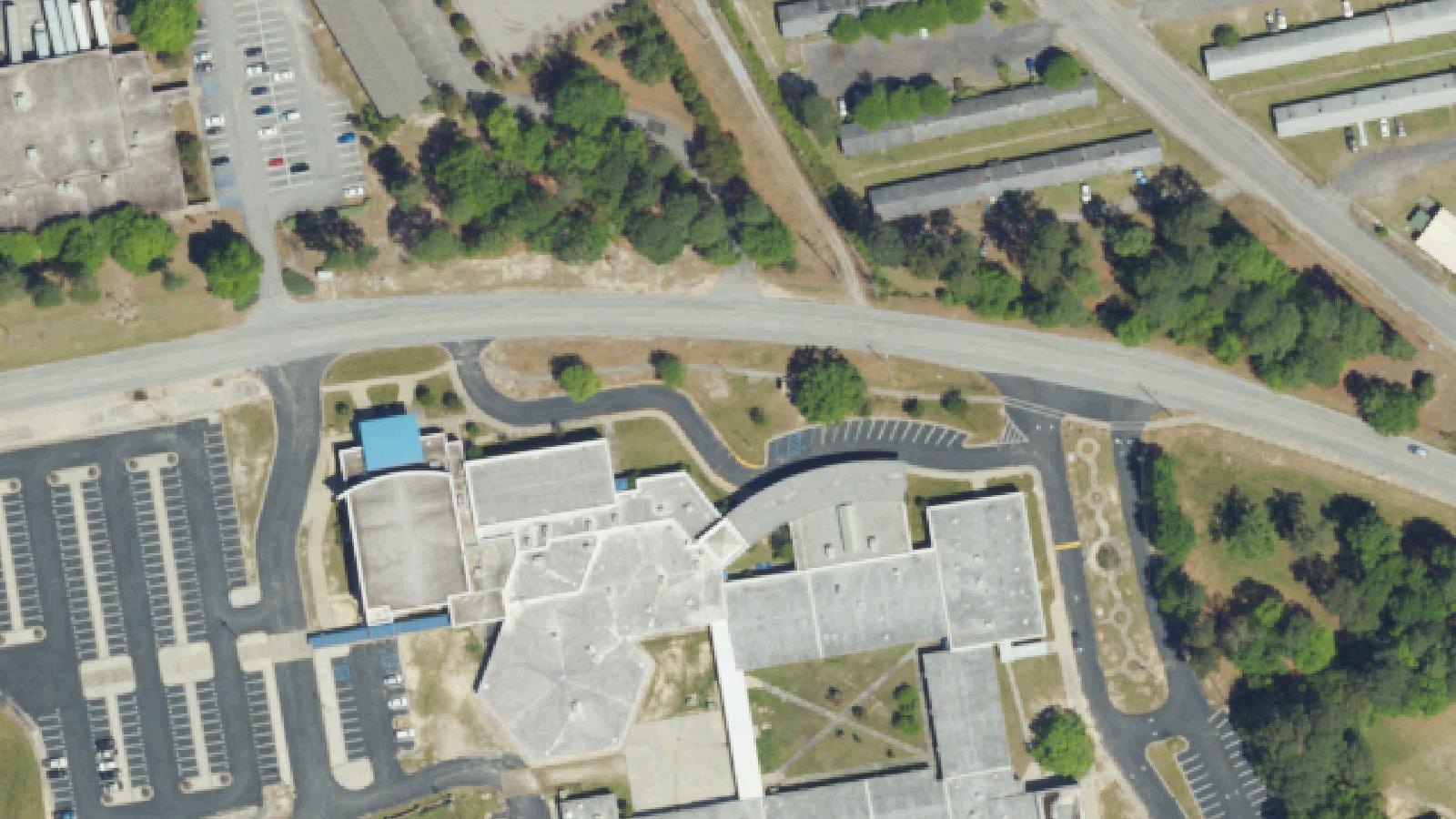 Aerial survey view of Airport High School