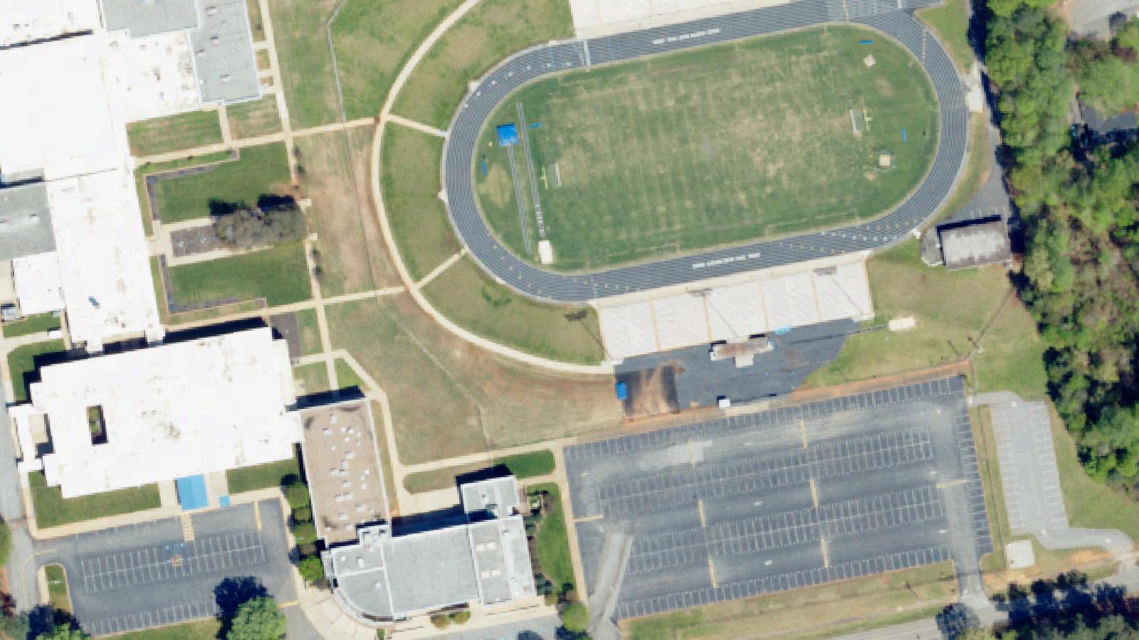 Aerial survey view of Broome High School